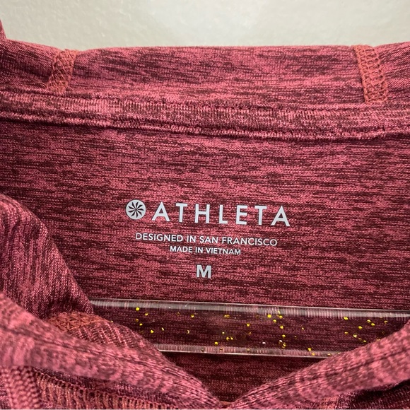 Athleta Uptempo Hoodie Womens Burgundy Long Sleeve Cropped 530134 Sz Medium - Picture 11 of 11